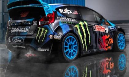 Ken Block's 2013 Ford Fiesta GLobal RallyCross car from the back