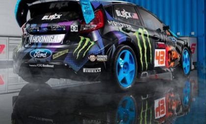 Ken Block's Gym3 2013 Ford Fiesta from the rear