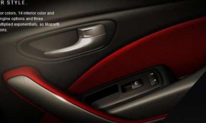 A teaser of the inner door panel of the 2013 Dodge Dart