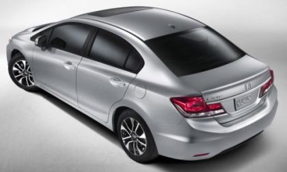 The 2013 Honda Civic sedan from the rear