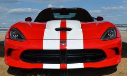 The 2013 SRT Viper in red with white stripes
