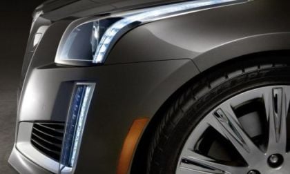 A close side shot of the 2014 Cadillac CTS sedan's new front end