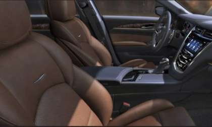 The seats and center console of the 2014 Cadillac CTS sedan