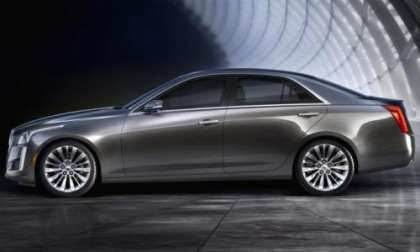 The side profile of the 2014 Cadillac CTS sedan