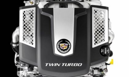 The 3.6L twin turbo engine of the 2014 Cadillac CTS sedan