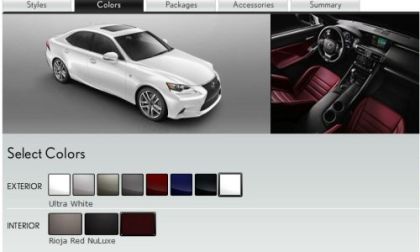 A Screenshot of the 2014 Lexus IS350 build page