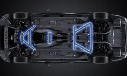 The TRD chassis reinforcements of the 2014 Lexus IS 