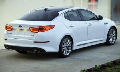 The rear end of the 2014 Kia Optima SX-Limited