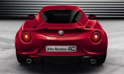 The rear end of the new 2014 Alfa Romeo 4C 