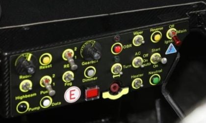 The control panel of the Audi R18 TDI race car