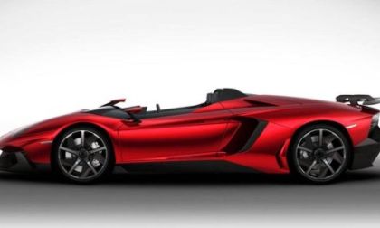 A side profile view of the new Lamborghini Aventador J