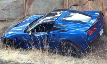 A wrecked 2014 Chevrolet Corvette Stingray Coupe