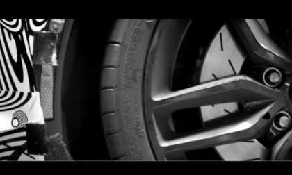 The wheel and brake rotor of the 2014 Chevrolet Corvette