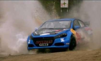 A screenshot of the Dodge Dart Rally Car in action