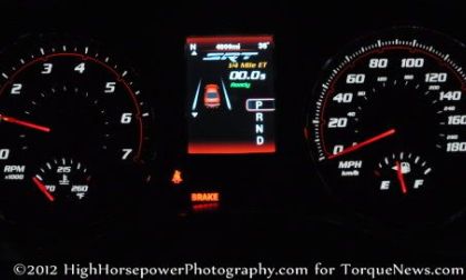 The driver's information display of the 2012 Dodge Charger SRT8