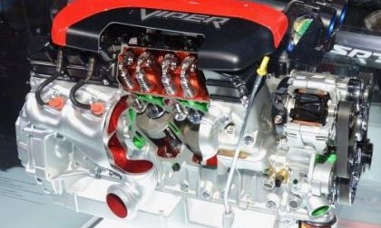 The V10 engine of the 2013 SRT Viper GTS