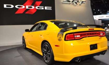 The rear end of the 2012 Dodge Charger SRT8 Super Bee