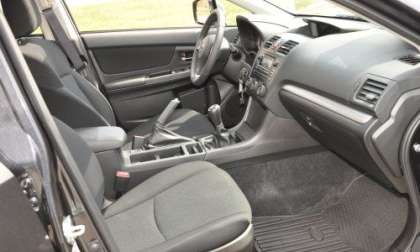 The front seating area of the 2012 Subaru Impreza 2.0i Premium sedan
