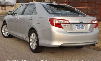 The back end of the 2012 Toyota Camry Hybrid XLE