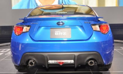 The rear end of the production Subaru BRZ 