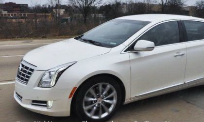 The close up shot of the Cadillac XTS4 sedan's front corner