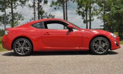 The side profile of the 2013 Scion FR-S