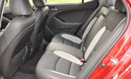 The rear interior of the 2012 Kia Optima SX