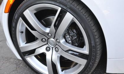 A closer look at the wheel of the Fisker Karma EcoChic