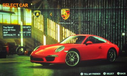 The Porsche 911 S from the demo of Need for Speed: The Run