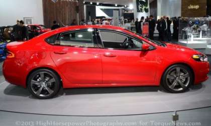 The side profile of the 2013 Dodge Dart GT 