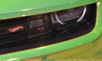 A look at the front grille logo of the Chevrolet Camaro Hot Wheels Concept
