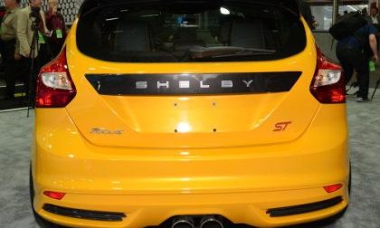 The rear end of the 2013 Shelby Focus ST