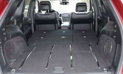 The expanded rear cargo area of the 2013 Jeep Grand Cherokee SRT8