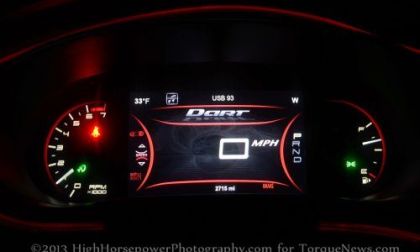 The TFT gauge cluster of the 2013 Dodge Dart Limited