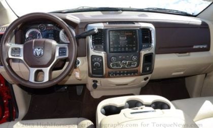 The dash of the 2013 Ram 1500 Laramie Crew Cab 4x4