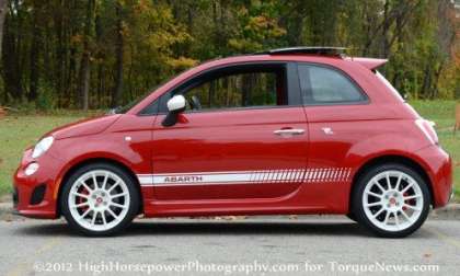 The side profile of the 2012 Fiat 500 Abarth
