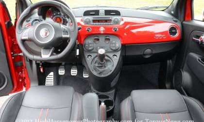 The interior of the 2012 Fiat 500 Abarth