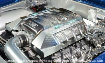 The engine bay of the 1967 Chevrolet Performance Hot Wheels Camaro Concept 