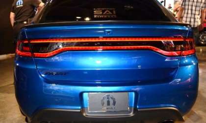 The 2013 Dodge Dart Leadfoot Blue from the front