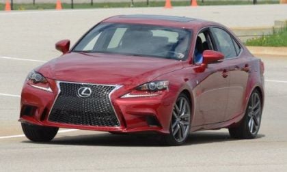 The 2014 Lexus IS350 F Sport on a road course
