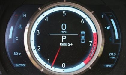 The LFA inspired gauge cluster of the 2014 Lexus IS350 F Sport