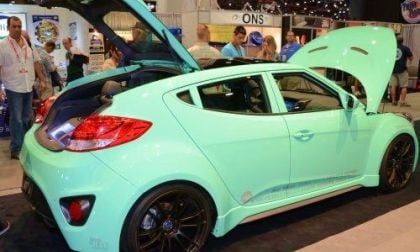 The rear corner of the JP Edition 2013 Hyundai Veloster Turbo