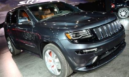 The front end of the 2014 Jeep Grand Cherokee SRT8