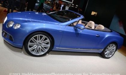 The side profile of the 2013 Bentley Continental GT Speed Convertible