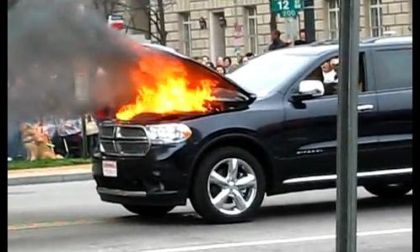 Dodge Durango on fire