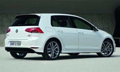 The rear end of the 2014 Volkswagen Golf R-Line