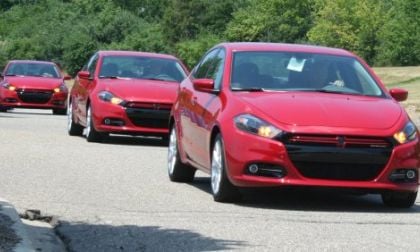 Three new 2013 Dodge Dart Rallye sedans hit the road