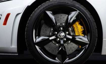 The wheel and brakes of the 2014 Jaguar XKR-S GT