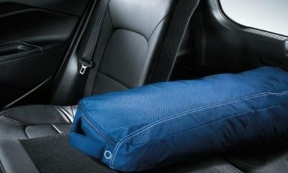 The rear seats of the 2012 Kia Rio SX 5-door