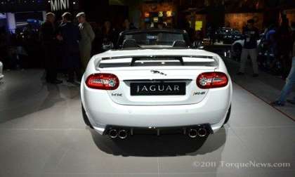 The back end of the new Jaguar XKR-S Convertible